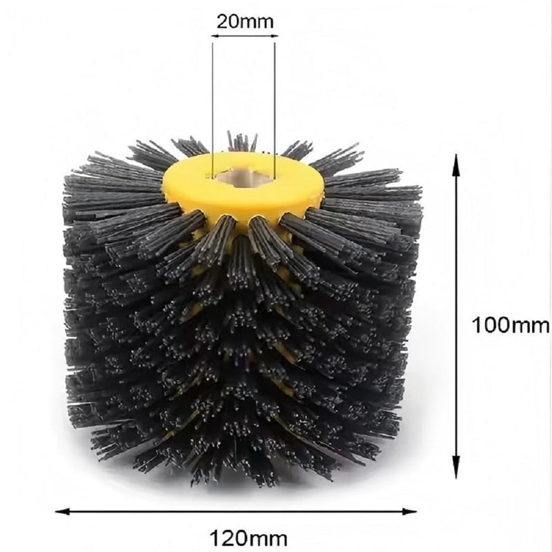 Signi Abrasive Nylon Drawing Wheel Drum Burnishing Brush for Wood polishing 1 Pack (60 Grrit, Red Color Nylon) - Image 5